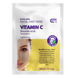 ماسک ورقه ای روشن کننده صورت مدل ویتامین سی وزن 22 گرم